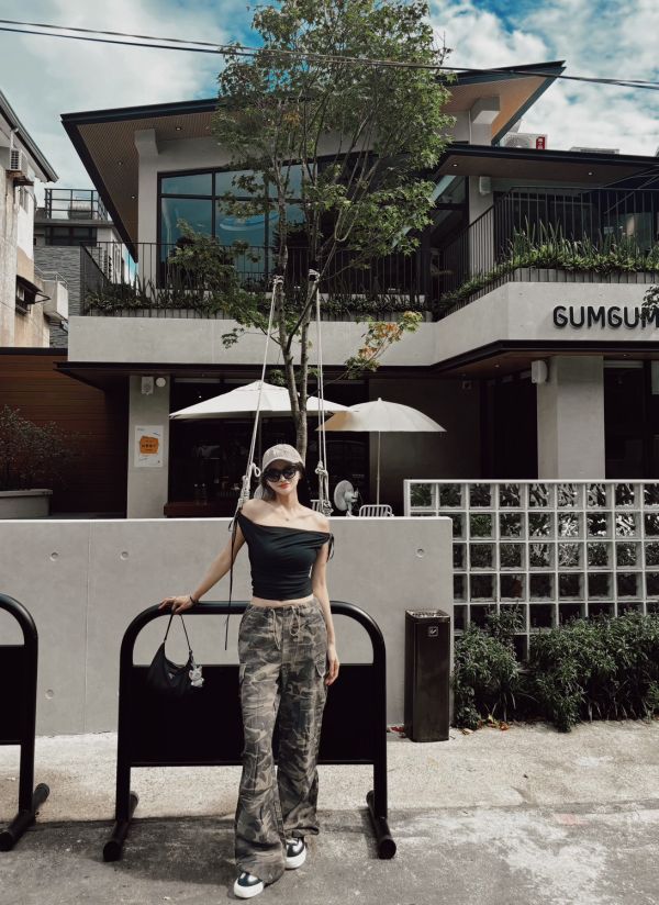 RESORT Karina 甜酷迷彩口袋工裝褲 