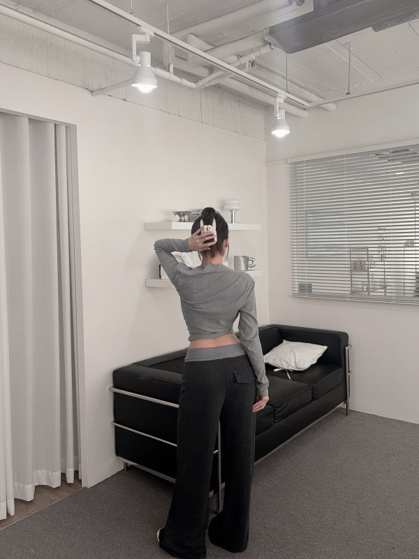 COZY大推坎肩罩衫+平口Bratop套裝 灰 