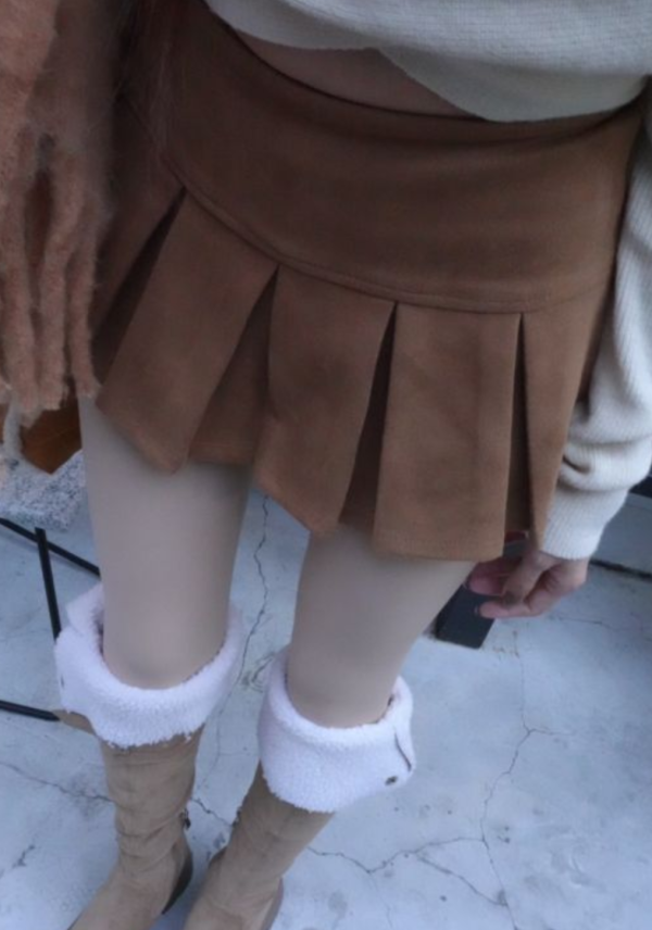 美拉德麂皮百褶褲裙 美拉德駝 