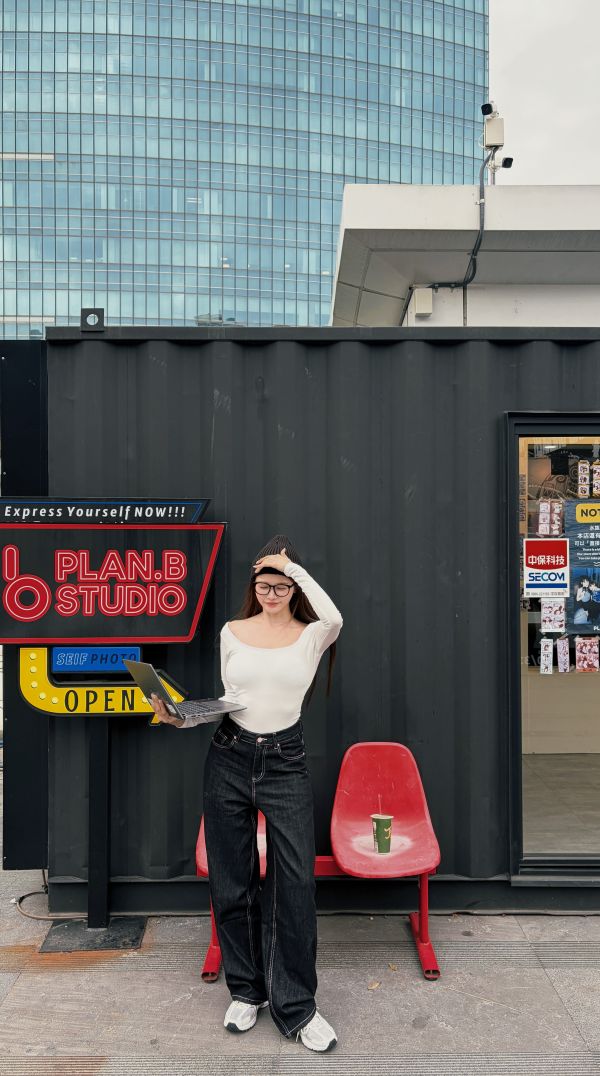 Xmas歐美美背U領連體Bratop  白 