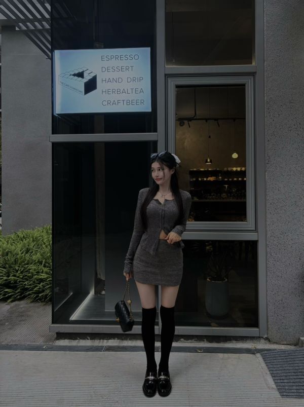 miu風氣質純欲針織套裝 