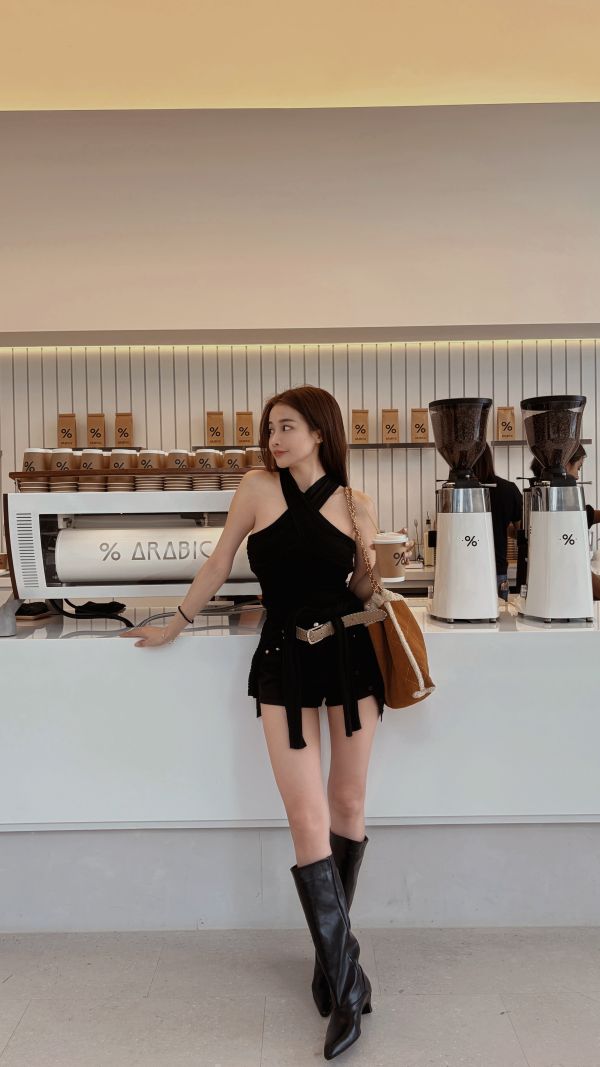 Xmas溫柔氣質針織繞脖+小外套套裝 黑 