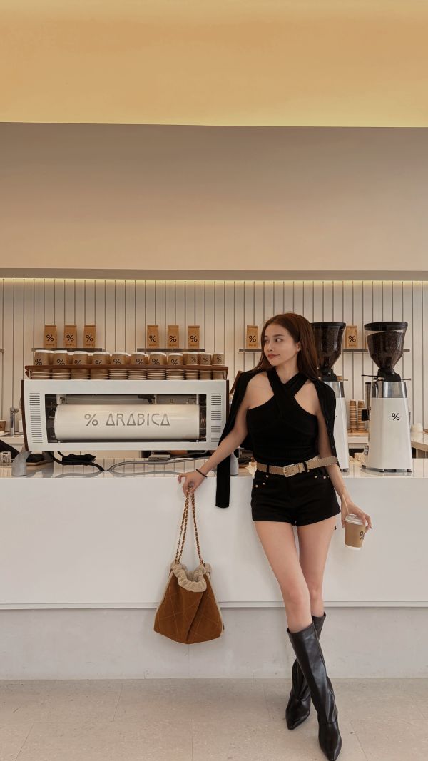 Xmas溫柔氣質針織繞脖+小外套套裝 黑 