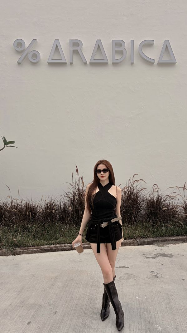 Xmas溫柔氣質針織繞脖+小外套套裝 黑 