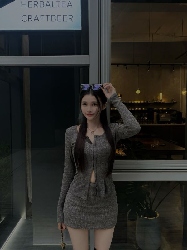 miu風氣質純欲針織套裝 