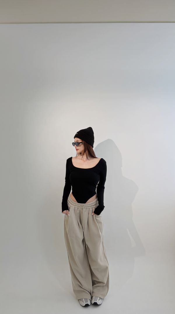 Xmas歐美美背U領連體Bratop  黑 