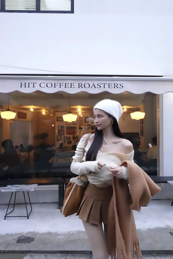 美拉德麂皮百褶褲裙 美拉德駝 
