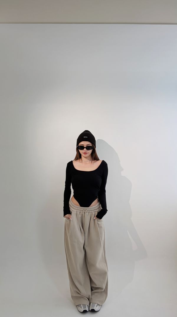 Xmas歐美美背U領連體Bratop  黑 