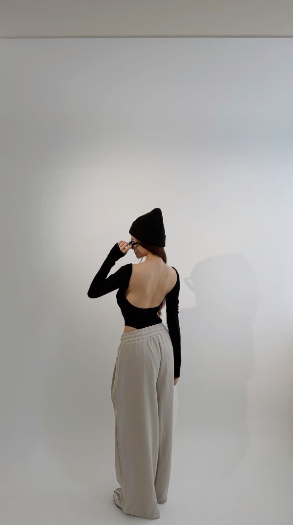 Xmas高級Jennie厚磅彎刀棉褲 灰杏 