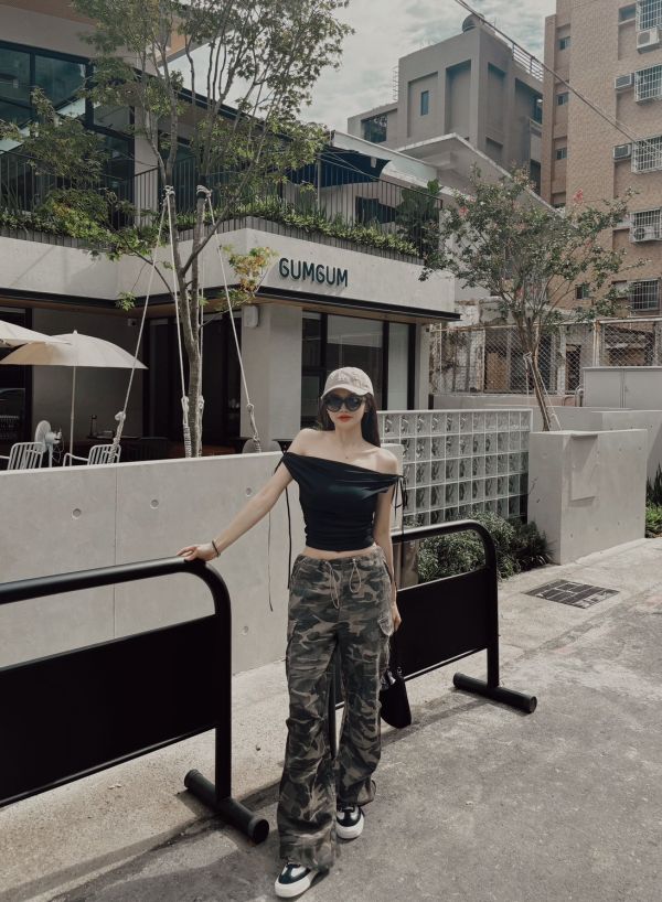 RESORT Karina 甜酷迷彩口袋工裝褲 