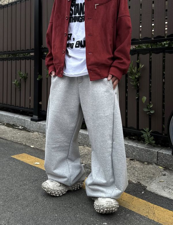 多按扣氣球棉褲 