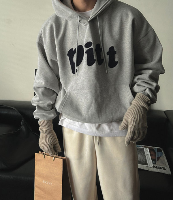 pitt 刺繡絨布帽T 