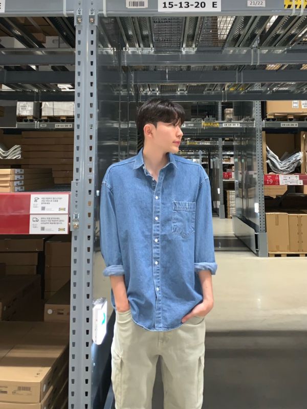 Stone 長袖牛仔襯衫 