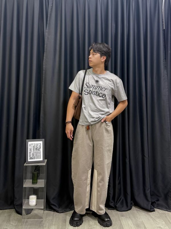 解構剪裁 異色拼接 牛仔褲 