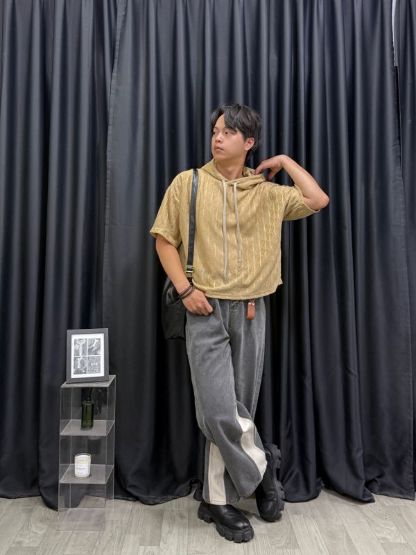 解構剪裁 異色拼接 牛仔褲 