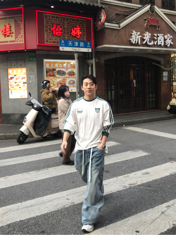 不規則口袋 褲管按扣 抽繩 牛仔寬褲 