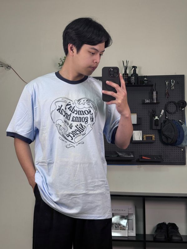 somebody 愛心 拼色 短袖 