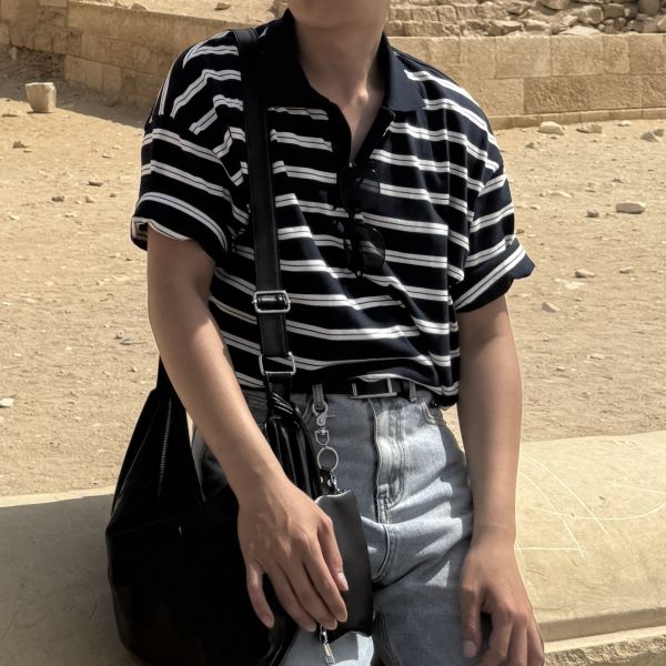 Shade 條紋 翻領短袖 
