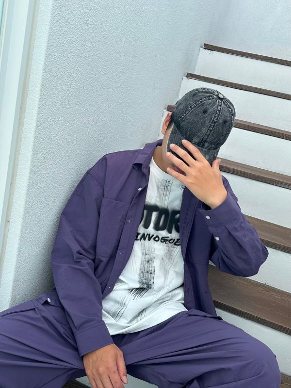 休閒抽繩縮口尼龍套裝 