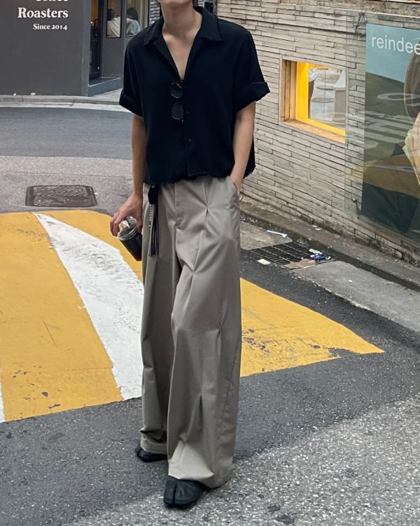多皺摺 車縫 垂墜 氣球 西裝褲 