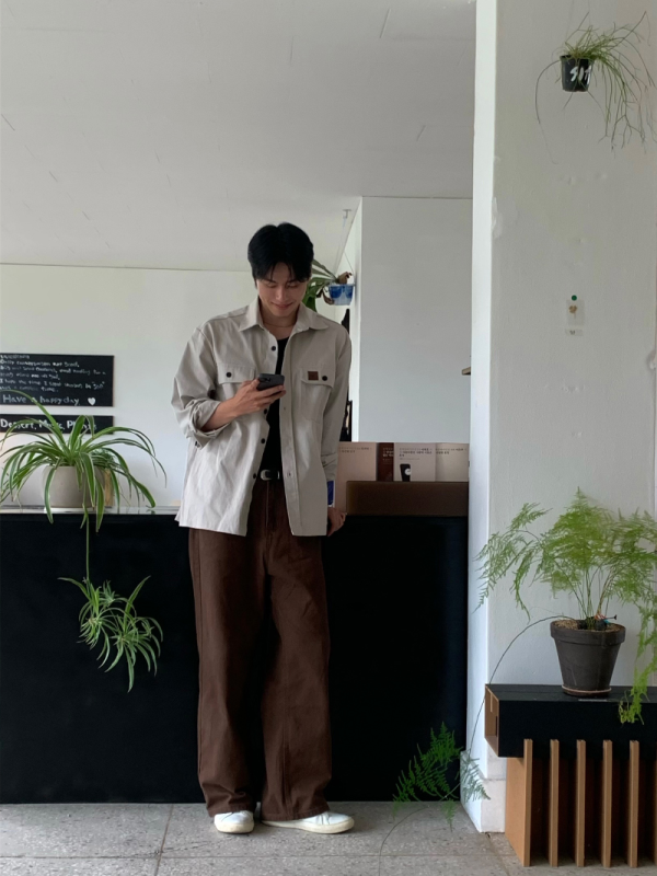 Western 補丁工作襯衫 