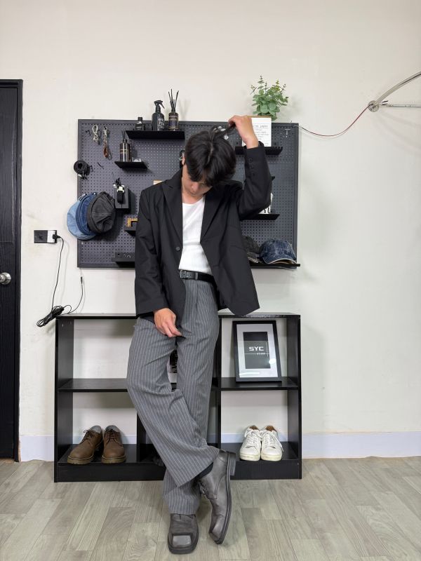 Seoul Tailor 條紋 單摺 西裝褲 
