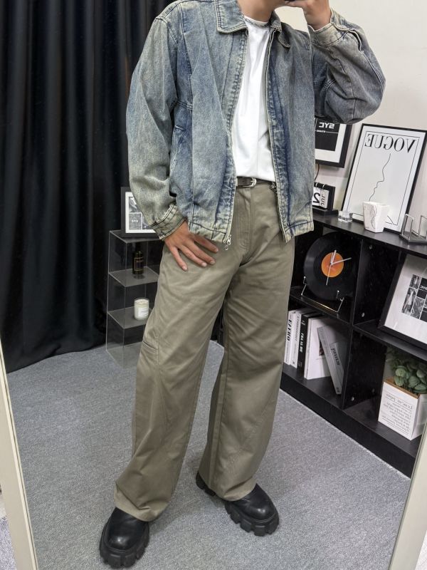 輕棉 曲型剪裁 工裝褲 