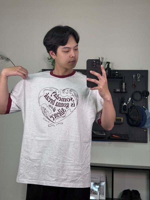 somebody 愛心 拼色 短袖 