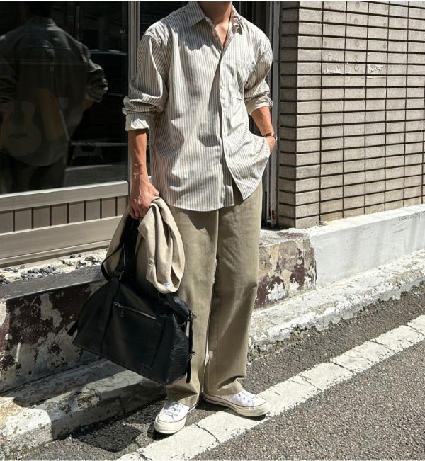 天鵝絨條紋襯衫 
