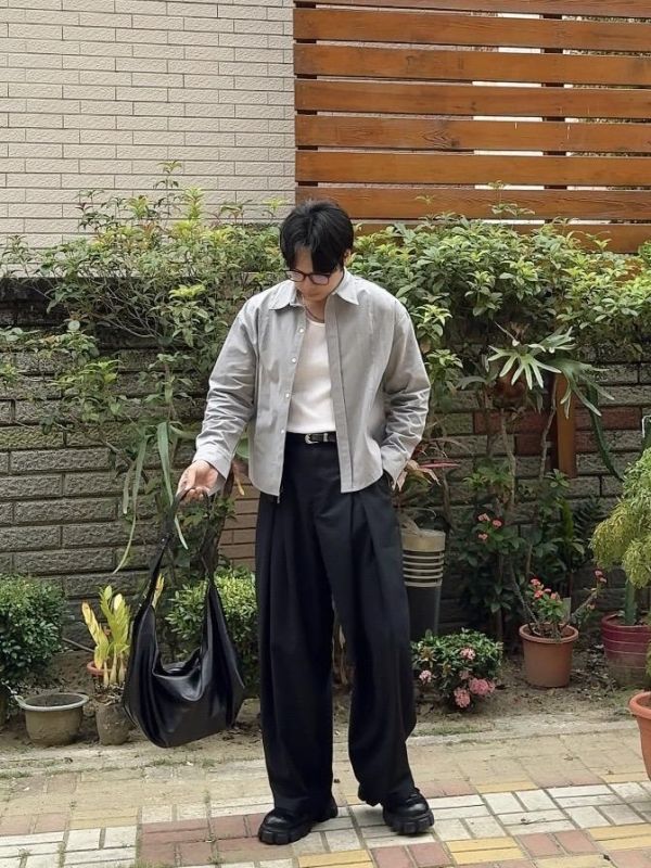 A型折線 顯高 寬鬆落地 西裝褲 