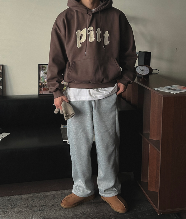 pitt 刺繡絨布帽T 