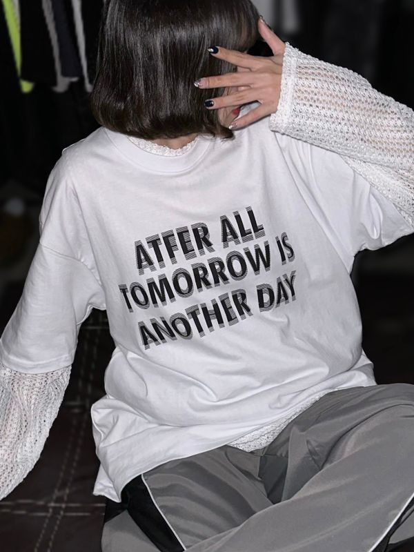 ATFER ALL晃動字母效果短袖 