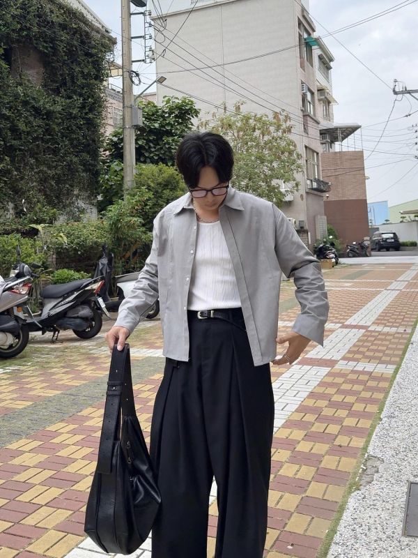 A型折線 顯高 寬鬆落地 西裝褲 