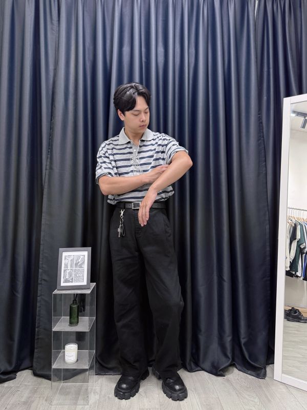 Shade 條紋 翻領短袖 