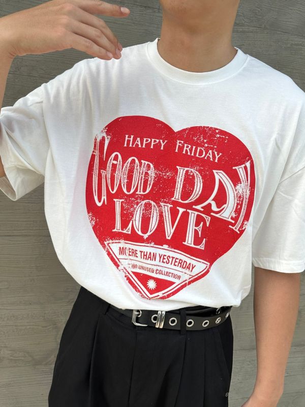 GOOD DAY斑駁愛心短T 