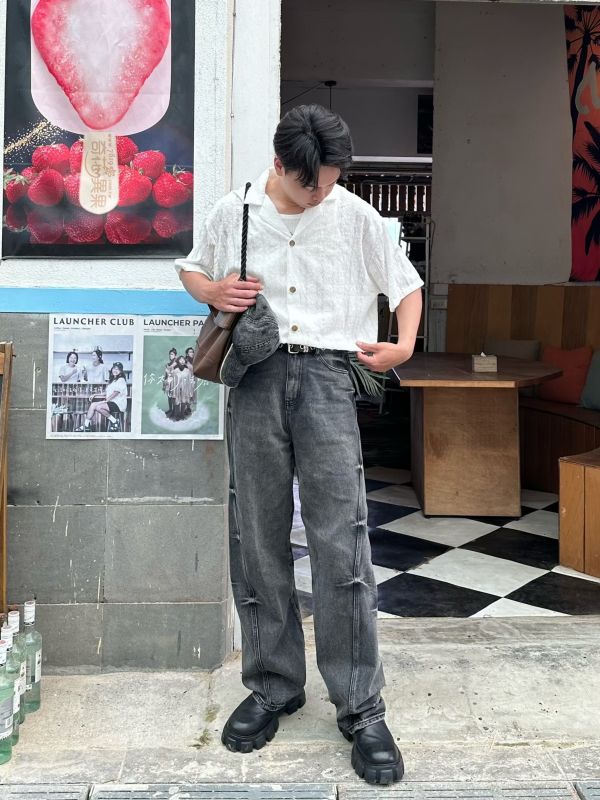 緹花古巴領短襯 