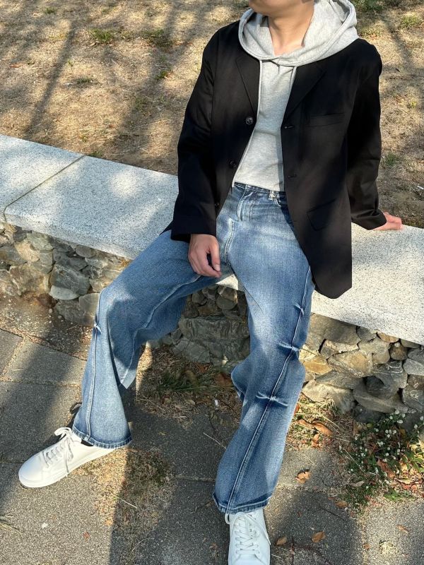 硬挺棉麻西裝外套 