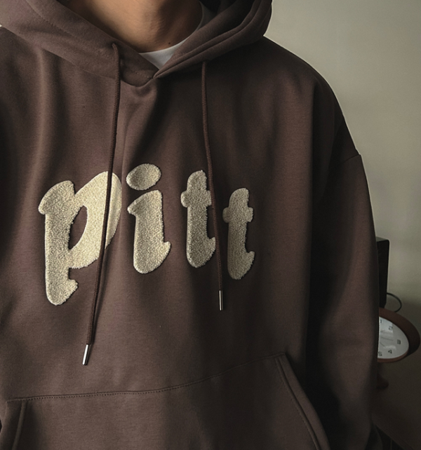 pitt 刺繡絨布帽T 