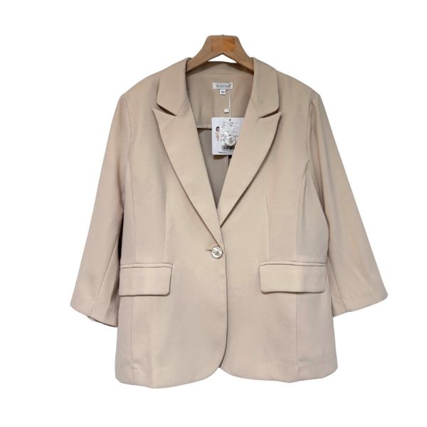 現貨+預購8256｜自訂款修身剪裁單扣墊肩西裝外套 M-3XL 089 