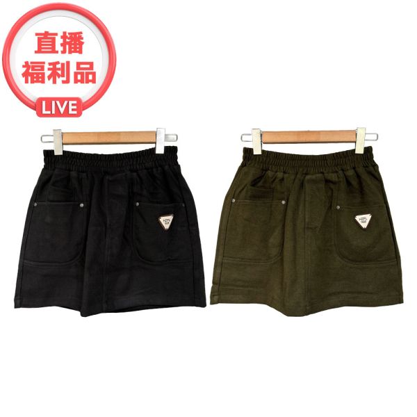 現貨 7047｜鬆緊腰磨毛厚款棉質短裙-2件組 