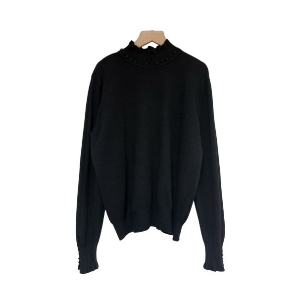 現貨8303｜螺紋木耳領釘珠莫代爾針織衫 032 