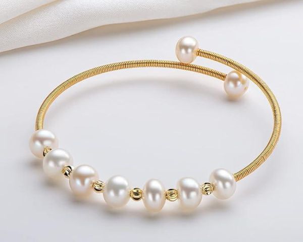 淡水珍珠開口式手鐲 
