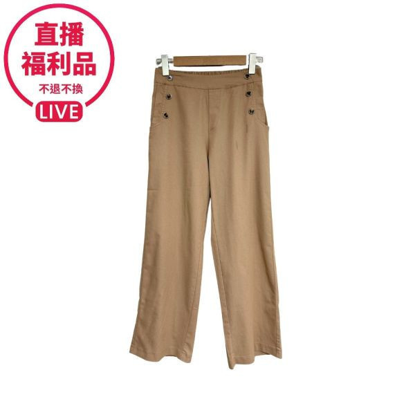 【買一送一】半鬆緊直筒褲 72322 福利品不退不換-DF9215A6 