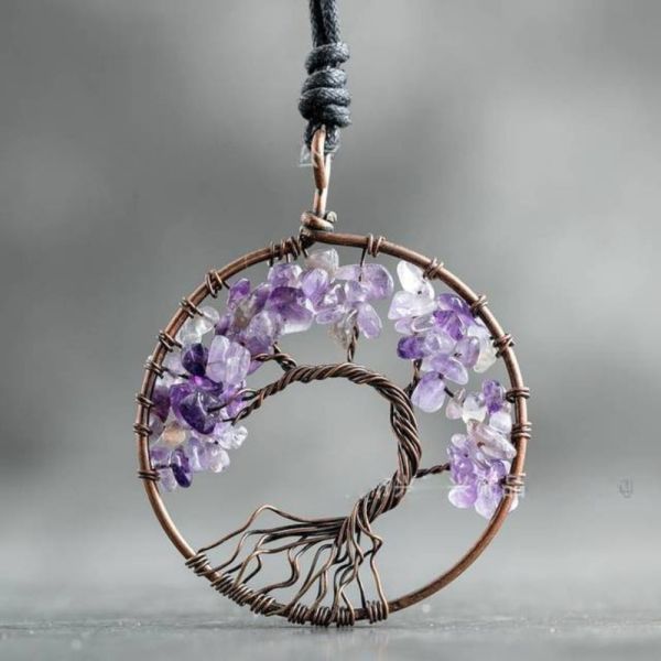 9053｜彩石生命樹吊墜項鍊 011 