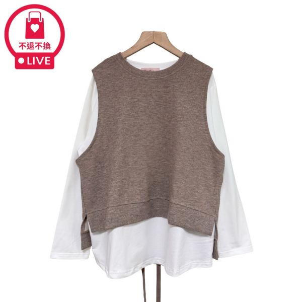 現貨9566｜兩件式後開衩綁帶馬甲上衣-SH8612B3-福利品不退不換 