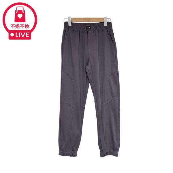 現貨+預購79877｜鬆緊腰車標造型縮口長褲-DF9006A6-福利品不退不換 