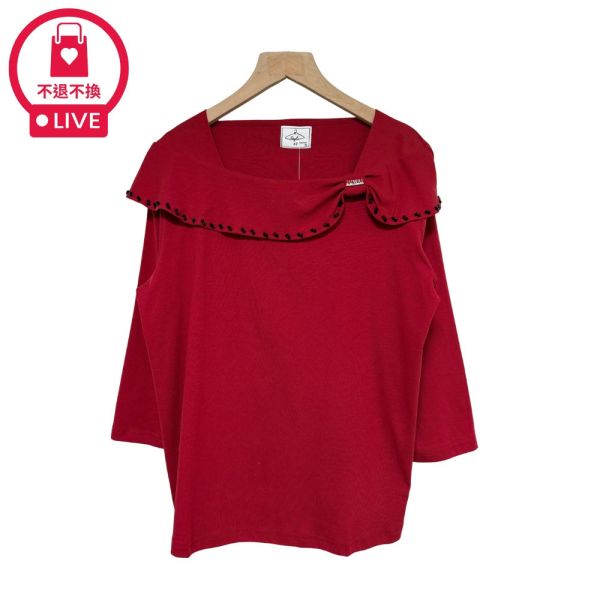 現貨7890｜蝴蝶結斜領造型上衣-DF5175A6-福利品不退不換 