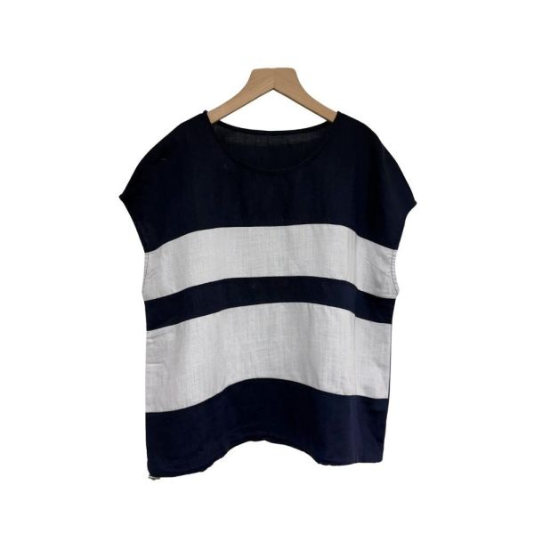 9904｜涼爽垂墜感・棉縈條紋法式袖衫-RP2045I2 