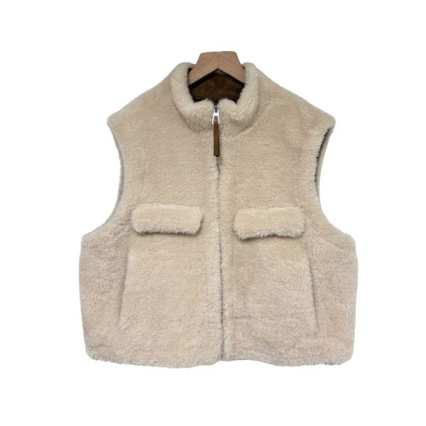 現貨9647｜人造皮草絨面皮革裏馬甲-LAC300334E8 