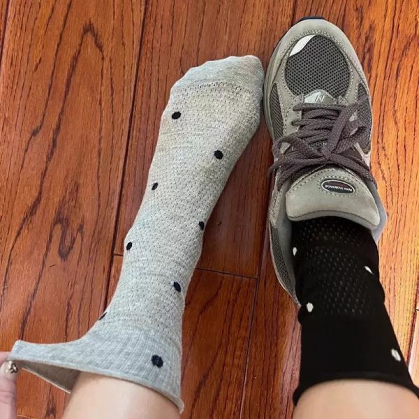 網眼透氣波點網眼卷邊鏤空堆堆襪女-10雙 007 